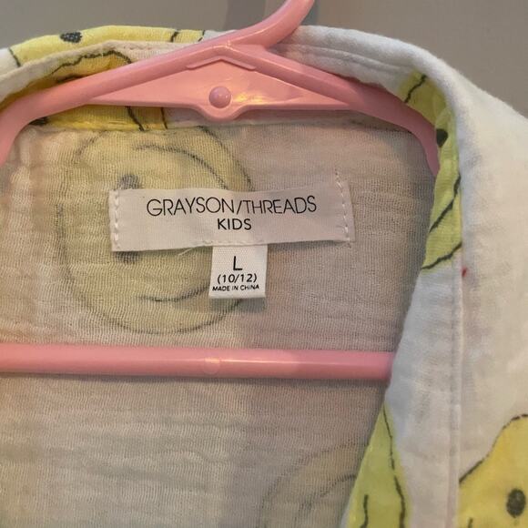 Grayson threads smiley button up shirt kids large - Picture 2 of 3